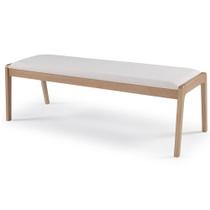 Banco Suez Etrutura Madeira Estofado cor Cru Calandro 142cm - 67751