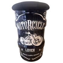 Banco tambor motorcycle branca banqueta puff