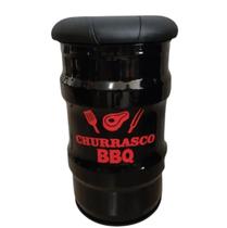 Banco tambor vintage bbq tonel puff