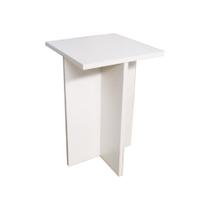 Banco Tampo Quadrado 45 cm Branco Em Mdf