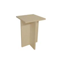 Banco Tampo Quadrado 45cm Em Mdf Natural F031