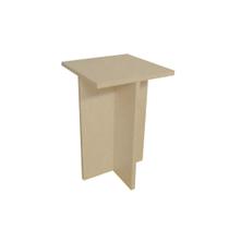 Banco Tampo Quadrado 55cm Em Mdf Natural F031