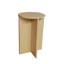 Banco Tampo Redondo 45 cm Natural Em Mdf