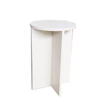 Banco Tampo Redondo 55cm Branco Em Mdf Branco F031