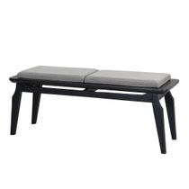 Banco Vintage Nacional Móveis 110 cm (Largura) Madeira Tauari Ébano Tecido Nevoeiro Cor Cinza Banco Vintage Nacional Móveis 110 cm (Largura) Madeira Tauari Ébano Tecido Nevoeiro Cor Cinza