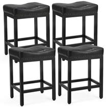 Bancos de bar DUMOS, conjunto de 4, 60 cm de altura de balcão, preto