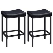 Bancos de bar HOOBRO BB10BY01 Conjunto de 2 cadeiras de bar com selim pretas