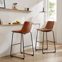 Bancos de bar Sweetcrispy Counter Height, conjunto de 2 marrons