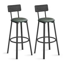 Bancos de bar VASAGLE, conjunto de 2 estofados em PU com 75 cm de altura