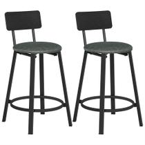 Bancos de bar VASAGLE, conjunto de 2 estofados em PU com 75 cm de altura