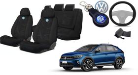 "Bancos Nivus Protegidos com Elegância: Capas de Tecido + Volante e Chaveiro VW"