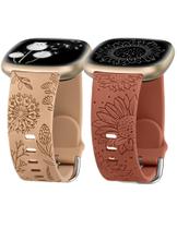 Band Minyee Floral Gravado em Silicone para Fitbit Versa 4 Band Minyee Floral Gravado em Silicone para Fitbit Versa 4