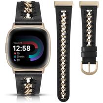 Band Minyee Leather Chain Bracelete para Fitbit Versa 4