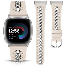 Band Minyee Leather Chain Bracelete para Fitbit Versa 4