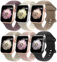 Band RQQ, pacote com 6 unidades, silicone, esportiva, impermeável para Apple Watch