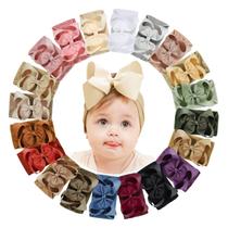 Banda de cabelo doboi, 20 peças, laços grandes de nylon para bebês e meninas