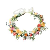 Banda de cabelo LLinfflr Fairy Flower Crown Floral Capacete de 16-18 cm Banda de cabelo LLinfflr Fairy Flower Crown Floral Capacete de 16-18 cm