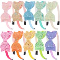 Banda de cabelo XIMA de 3,5" com lantejoulas e glitter para meninas, pacote com 10