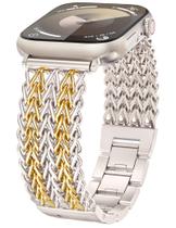 Banda de relógio Minyee Stainless Steel Metal Gold para Apple Watch