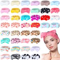 Banda de spa Yinder Bow, maquiagem de lã coral para mulheres, pacote com 40 Banda de spa Yinder Bow, maquiagem de lã coral para mulheres, pacote com 40