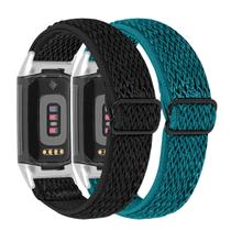 Banda elástica compatível com Fitbit Charge 5 - Black & Slate