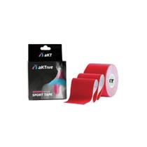 Bandagem AKTive Sport Tape Kinesiology - 5cm X 5m - Vermelho - Aktive Tape