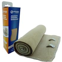 Bandagem Atadura Compressiva Para Enfaixamento Elástica Com Presilhas Para Prender - 15 Cm Largura X 1,30m Bege