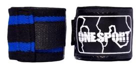 Bandagem Atadura Elastica 3M Muay Thai Boxe Preto/Azul - One Sport