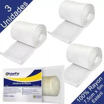 Bandagem Atadura Rayon 7,5cmx5m - Kit C/ 3 Und