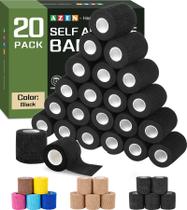 Bandagem Autoadesiva AZEN Pacote com 20 Unidades Preta 4,5 m x 5 cm