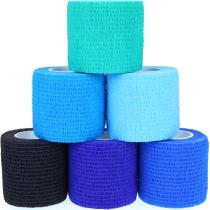Bandagem Autoadesiva KEQCQE 2 Polegadas Azul, 6 Rolos