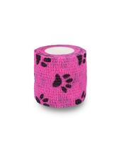 Bandagem band-flex - rosa com patas 5cm cx 24
