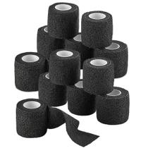 Bandagem coesa MedCA, autoaderente, 2 cm x 4,5 m, preta, pacote com 12