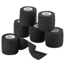 Bandagem coesa MedCa Black 6 rolos 5m x 5cm à prova d'água