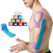 Bandagem Elástica 5cm X 5m - Fita Kinesio Tape Fisioterapia Adesiva Funcional Fisioterapia Esportes Atadura Flexivel