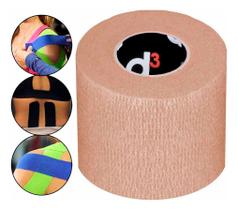 Bandagem Elástica Coesiva Autoaderente Esporte 50mm X 5m D3 Bege