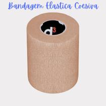 Bandagem Elástica Coesiva D3 7,5cm x 5mt Bege Atadura Autoadesiva Compressiva Ortopédica