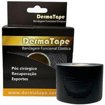 Bandagem Elástica Kinesio DermaTape 5cm x 5m Preta Bandagem Elástica Kinesio DermaTape 5cm x 5m Preta