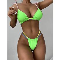Bandagem feminina sólida sexy biquíni push-up acolchoado maiô maiô conjunto de roupa de praia