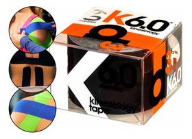 Bandagem Fita Kinesiológica Esportiva K6.0 Tape D3 50mm X 6m Preto