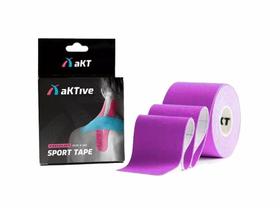 Bandagem Neuromuscular Elástica Adesiva Sport Tape - 05m X 05cm - Aktive, Lilas Bandagem Neuromuscular Elástica Adesiva Sport Tape - 05m X 05cm - Aktive, Lilas