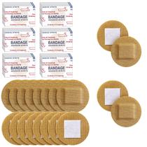 Bandagens adesivas Funtery 200 unidades, 3x3cm, marrons para feridas