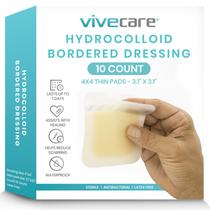 Bandagens hidrocolóides ViveCare, pacote com 10, 4x4 polegadas - tamanho grande