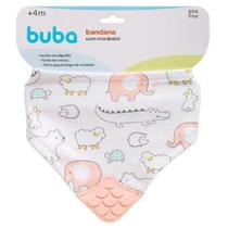 Bandana Baby Com Mordedor Animais Rosa Buba