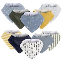 Bandana Bibs Gerber Baby, pacote com 10, Multi Blues, unissex Bandana Bibs Gerber Baby, pacote com 10, Multi Blues, unissex