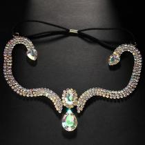 Bandana Boêmia com Strass Colorido - Tiara de Cabelo Elegante para Noivas (2024)