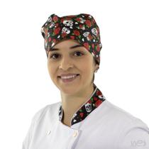 Bandana Chef de Cozinha Caveiras e Rosas Unissex - Wp Confecções