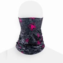 Bandana ciclismo corrida c/ proteção UV Free Force Bicycle preto/rosa