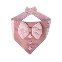 Bandana Com Gravata Borboleta Rosa Bebe