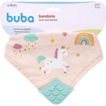 Bandana Com Mordedor Silicone Unicórnio Fecho tiras autocolantes Bebê